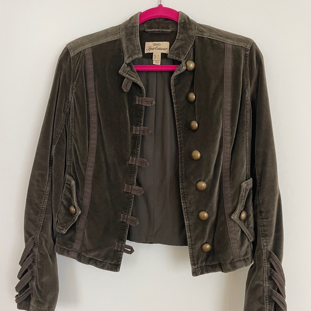 MANGO Velvet Blazer in military style